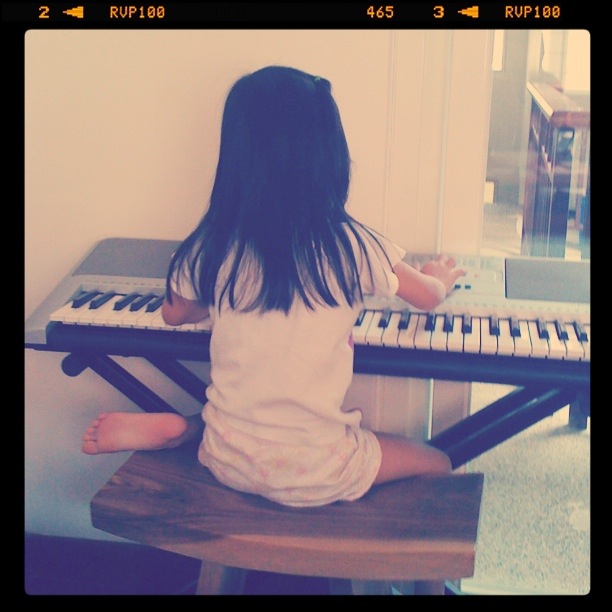 Zaria at the keyboard